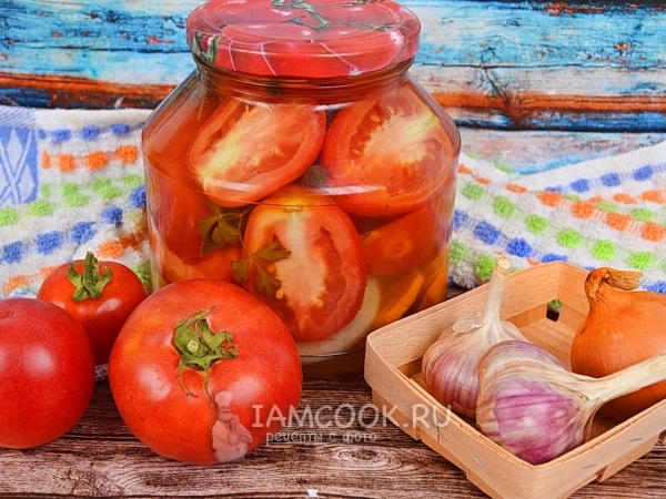 Салат из помидоров с луком «Пальчики оближешь», рецепт с фото