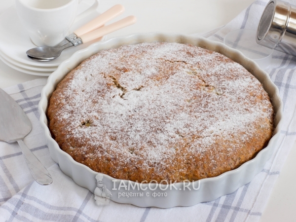 Банановый пирог с маком (без яиц), рецепт с фото