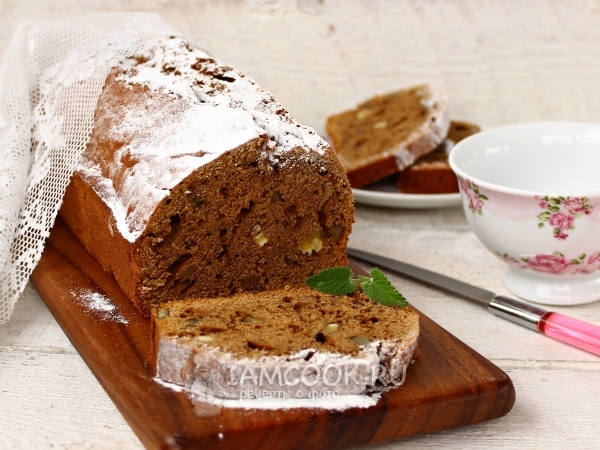 Шоколадно-тыквенный кекс с грецкими орехами, рецепт с фото