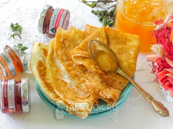 Сладкие тонкие блины на молоке, рецепт с фото