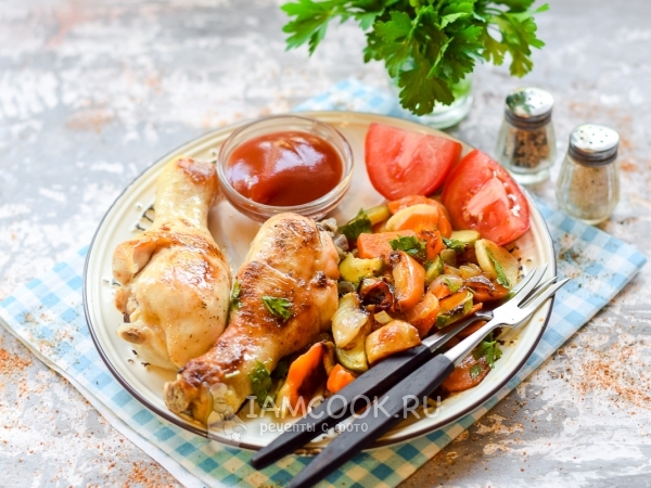 Курица с овощами на сковороде, рецепт с фото