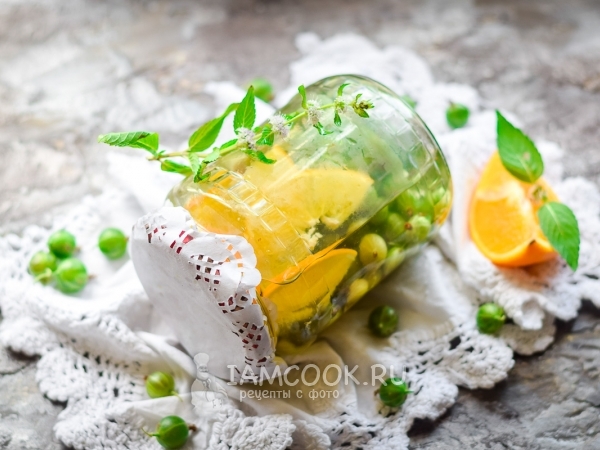 Компот из крыжовника с апельсином, рецепт с фото