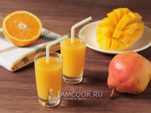 Смузи из свежего манго и груши, рецепт с фото