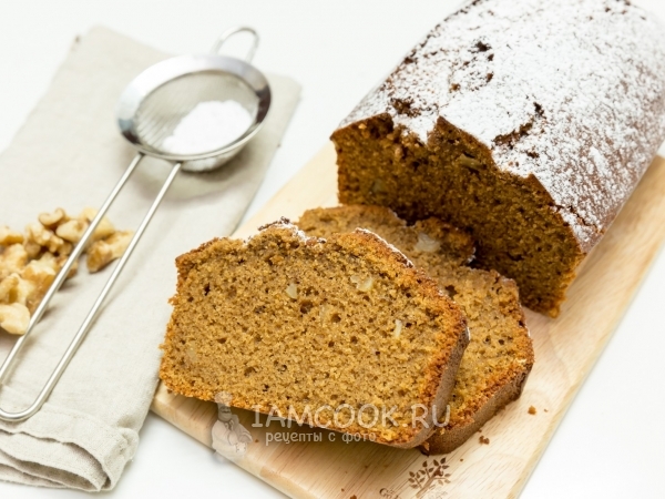 Кофейный кекс с корицей и орехами, рецепт с фото