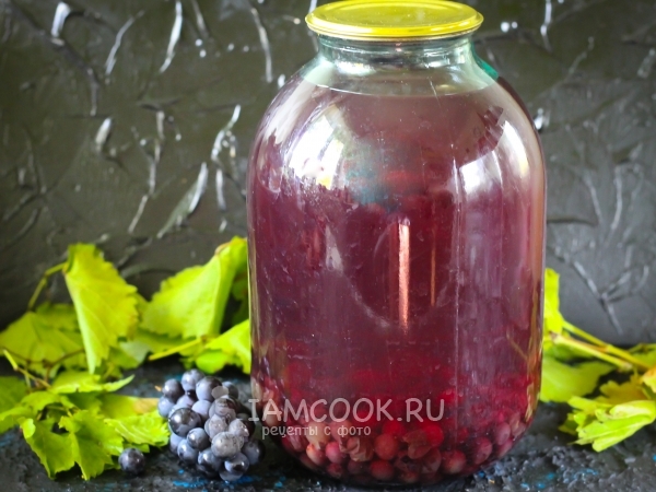 Компот из синего винограда на зиму, рецепт с фото