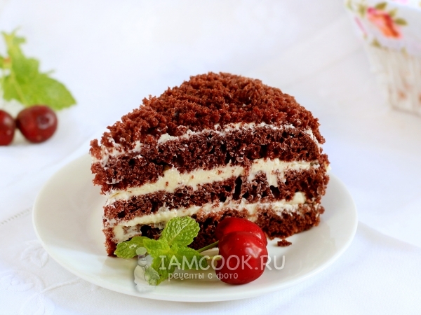 Шоколадный торт на кефире, рецепт с фото