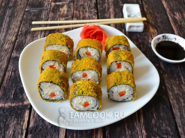Жареные роллы с курицей, рецепт с фото