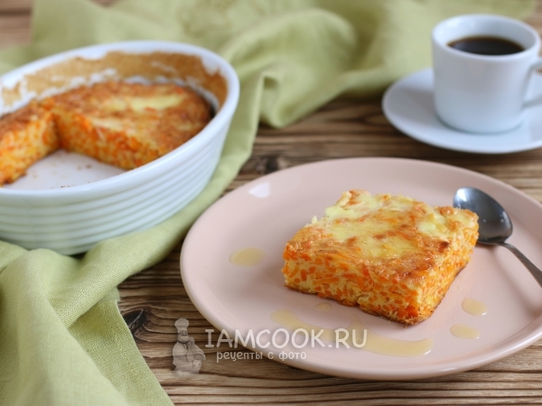 Морковная запеканка как в детском саду, рецепт с фото