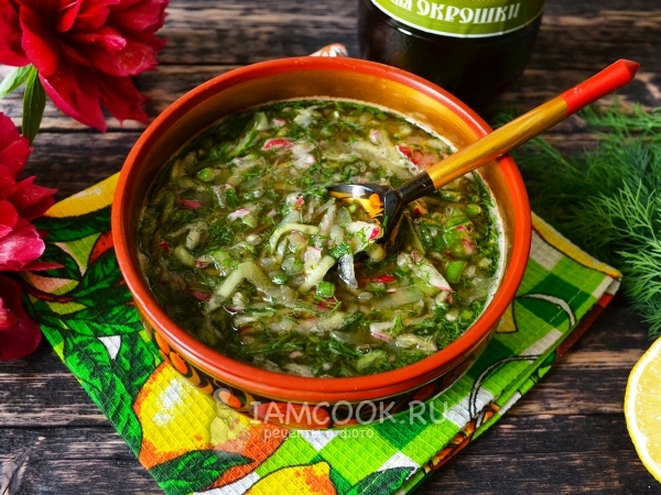 Вегетарианская окрошка на квасе, рецепт с фото