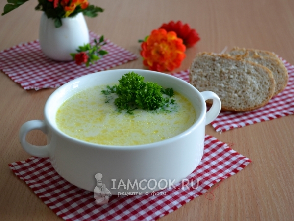 Сырный суп с зеленым горошком, рецепт с фото