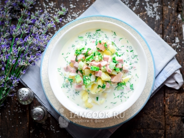 Окрошка с колбасой на воде (классический рецепт), рецепт с фото