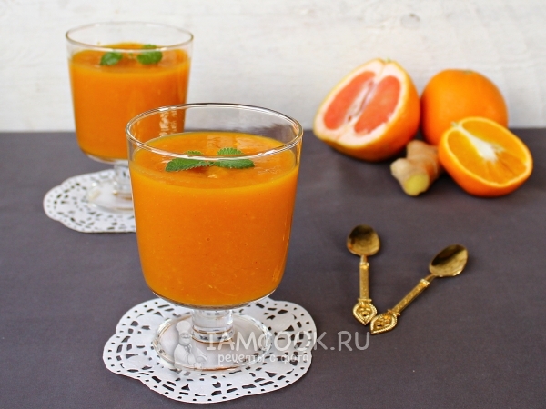 Тыквенно-цитрусовый смузи с имбирем, рецепт с фото