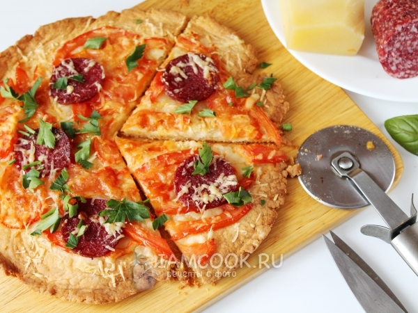 Тесто для пиццы на майонезе без дрожжей (+пицца), рецепт с фото