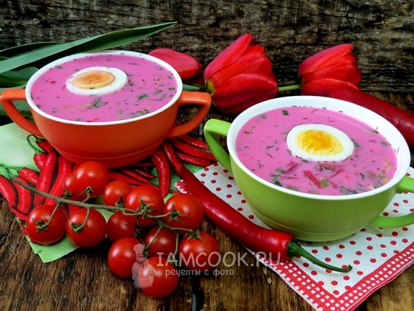 Холодный свекольник с редисом, рецепт с фото
