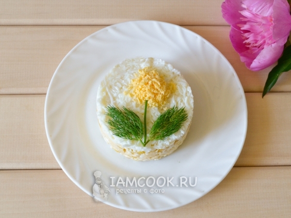 Салат «Желтый одуванчик», рецепт с фото