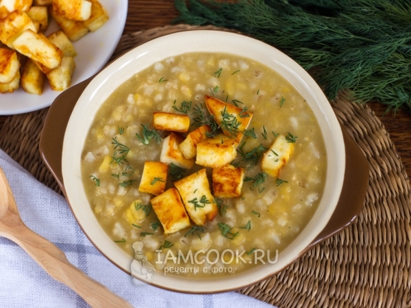 Гороховая каша с перловкой и сыром, рецепт с фото