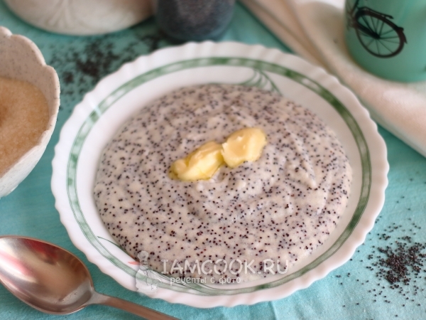 Манная каша на молоке с маком, рецепт с фото