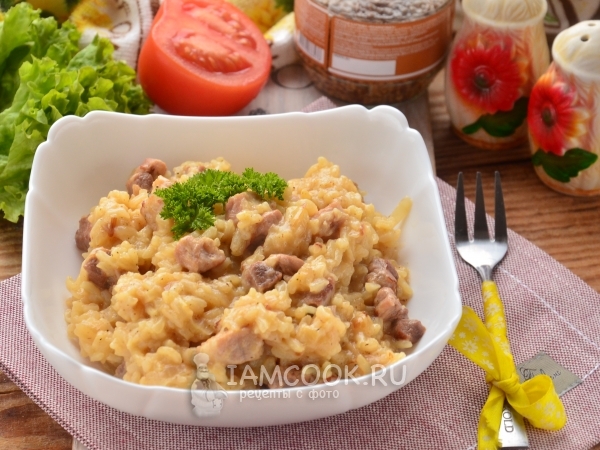 Ризотто со свининой, рецепт с фото