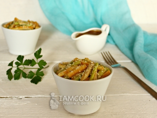 Салат с сырными блинчиками, рецепт с фото