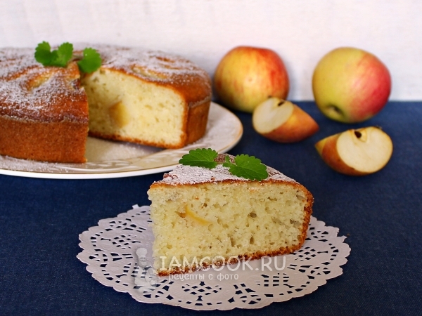 Манник на сметане с яблоками, рецепт с фото