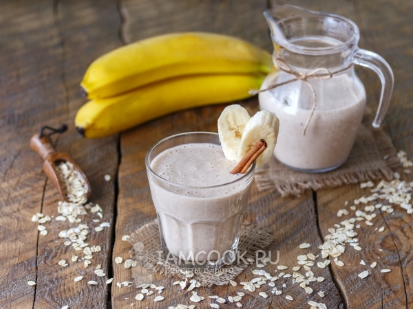 Смузи с овсянкой и бананом, рецепт с фото