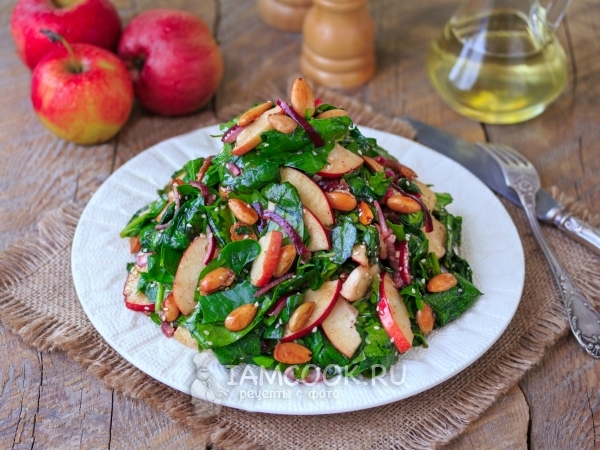 Салат из свежего шпината, рецепт с фото