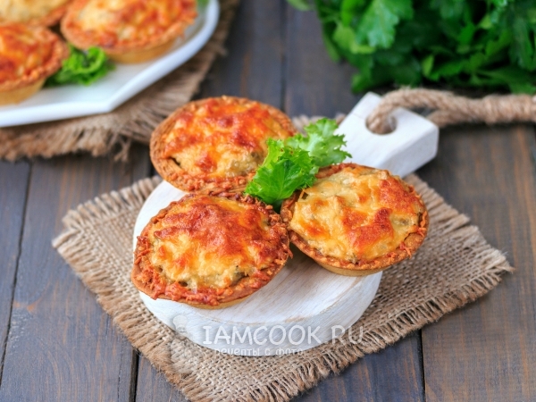Жульен в тарталетках с грибами и сыром, рецепт с фото