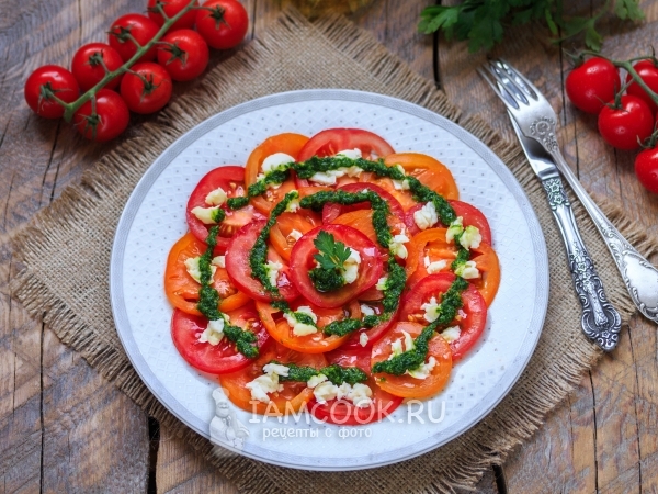 Карпаччо из помидоров, рецепт с фото