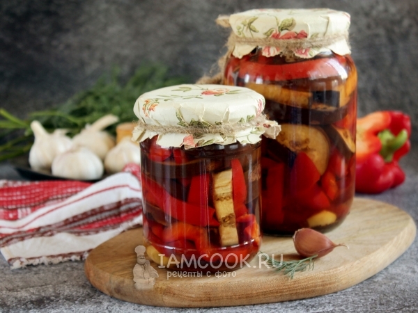 Маринованные баклажаны с перцем на зиму, рецепт с фото