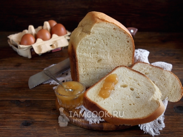 Яичный хлеб в хлебопечке, рецепт с фото