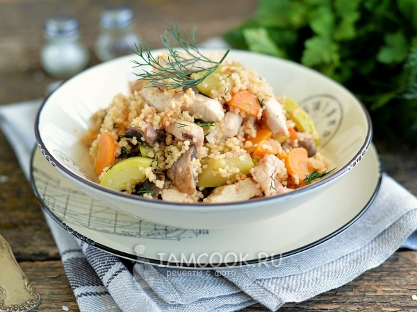 Кускус (кус-кус) с курицей и овощами, рецепт с фото