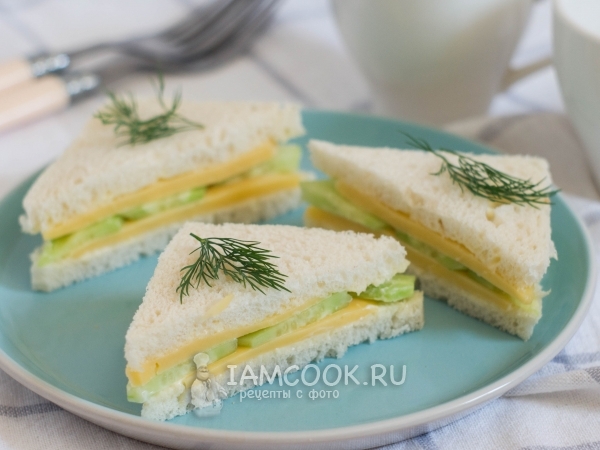 Сэндвич с огурцом и сыром, рецепт с фото