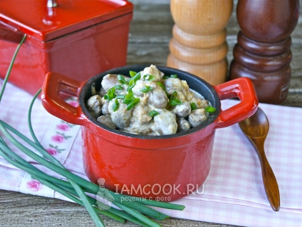 Куриные сердечки в горшочках, рецепт с фото