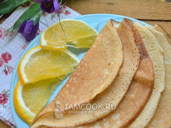 Блины на сыворотке с апельсином, рецепт с фото