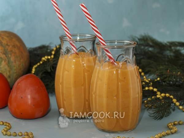 Смузи с хурмой, тыквой и бананом, рецепт с фото
