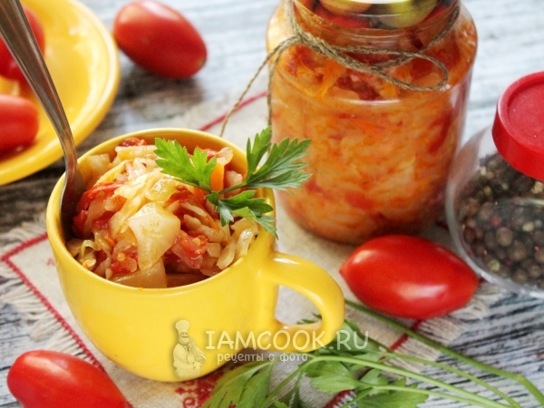 Солянка из капусты и помидоров на зиму, рецепт с фото