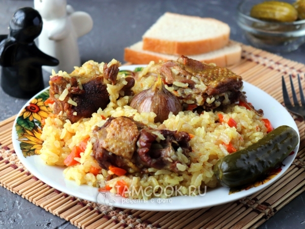 Плов из гуся, рецепт с фото