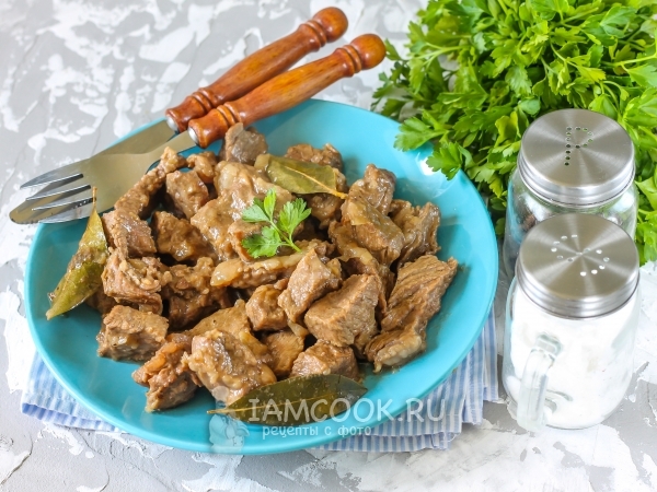 Тушеная говядина в казане, рецепт с фото