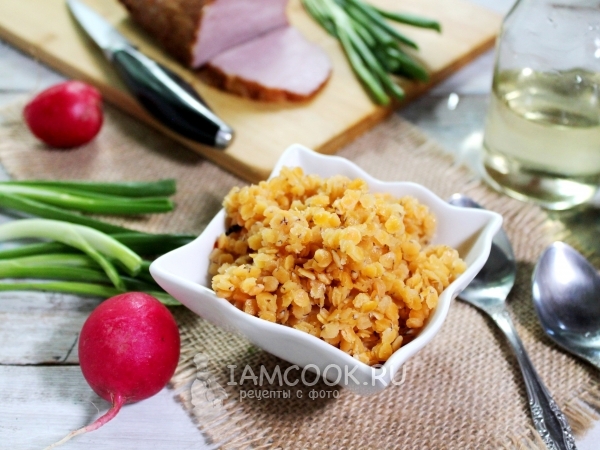 Каша из чечевицы в микроволновке, рецепт с фото