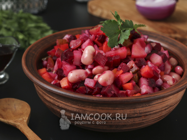 Винегрет с медово-горчичной заправкой, рецепт с фото