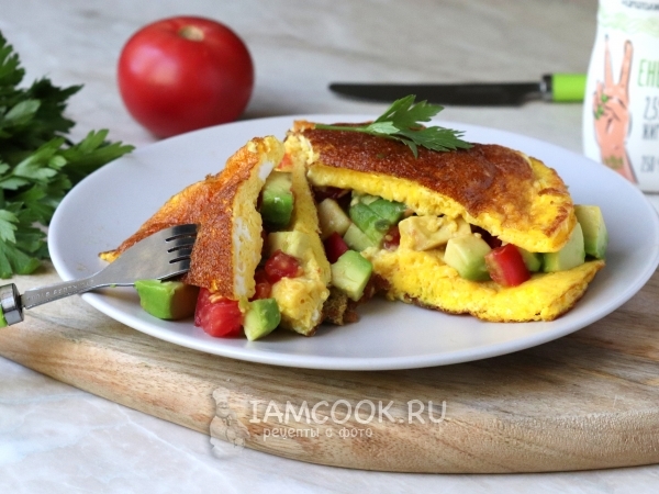 Омлет с авокадо, рецепт с фото