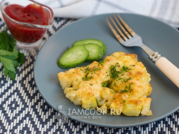 Кабачки с цветной капустой в духовке, рецепт с фото