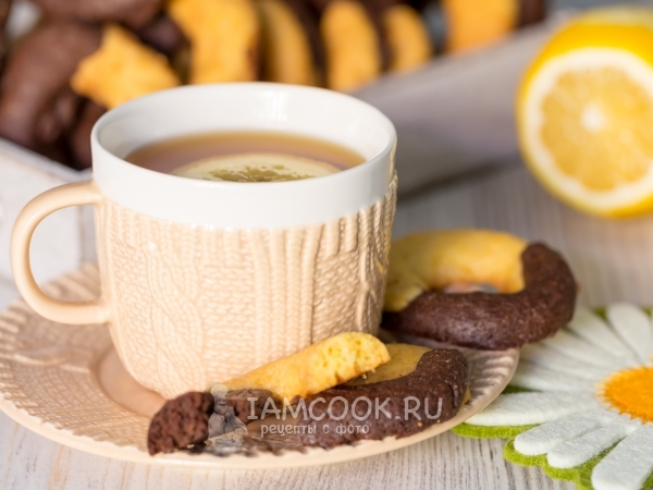 Двухцветное печенье (песочное), рецепт с фото