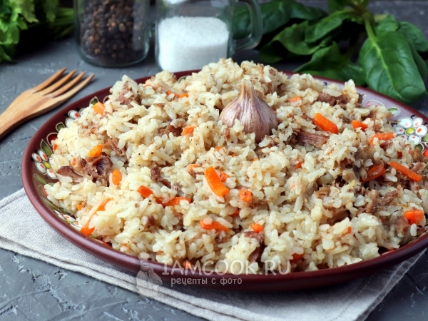 Плов с тушенкой, рецепт с фото