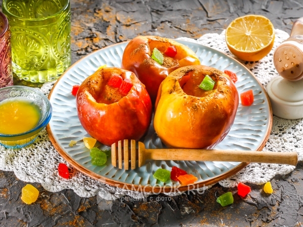 Яблоки с корицей в микроволновке, рецепт с фото