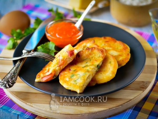 Оладьи в стиле пицца, рецепт с фото