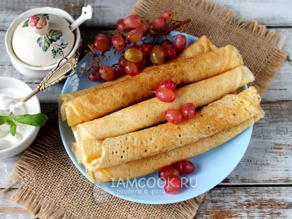 Тонкие заварные блины на простокваше, рецепт с фото