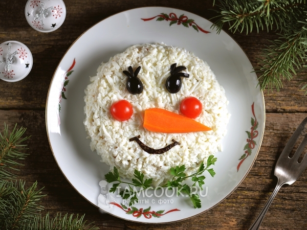 Салат «Снеговик», рецепт с фото