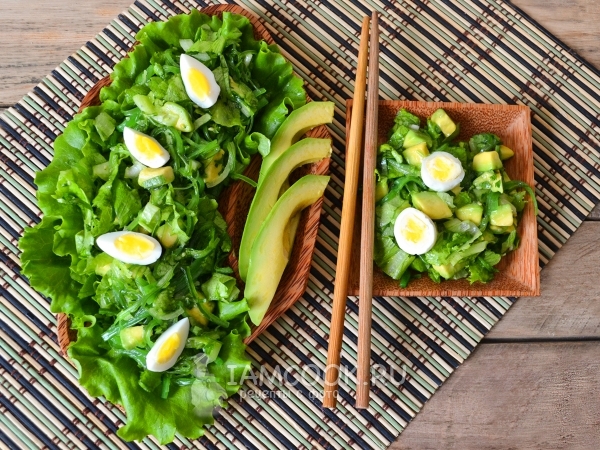 Салат с водорослями чука и авокадо, рецепт с фото