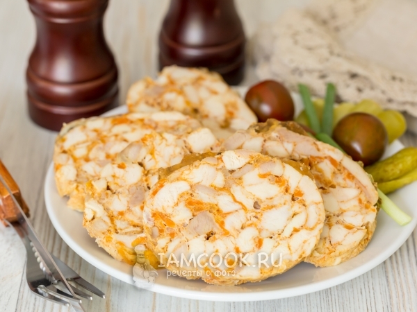 Мраморный мясной хлебец с корейской морковью, рецепт с фото